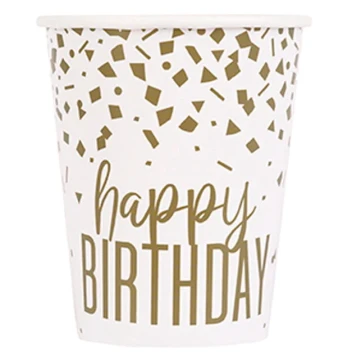 CONFETTI GOLD CUP 9 OZ 8 PACK