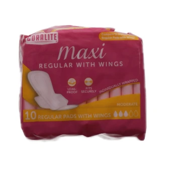 MAXI REGULAR PADS WITH WINGS 12 COUNT
