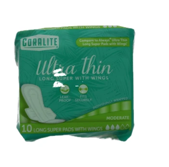 ULTRA THIN LONG AND SUPER PAD WITH WINGS 10 COUNT