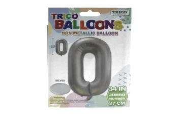 SILVER #0 34 INCH NON METALLIC BALLOON