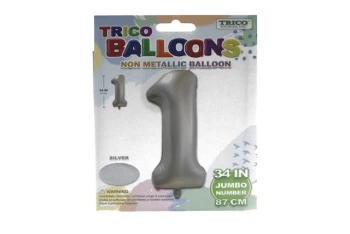 SILVER #1 34 INCH NON METALLIC BALLOON