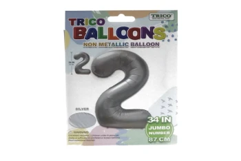 SILVER #2 34 INCH NON METALLIC BALLOON