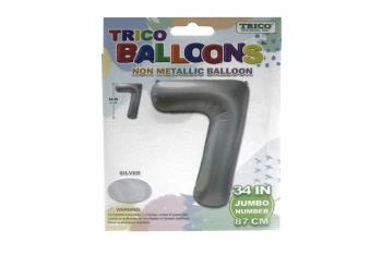 SILVER #7 34 INCH NON METALLIC BALLOON