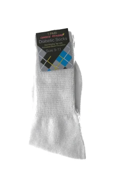 DIABETIC CREW WHITE SOCKS