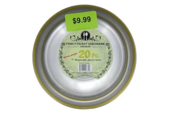 GOLD TRIM CLEAR DESSERT PLATE 30 PACK