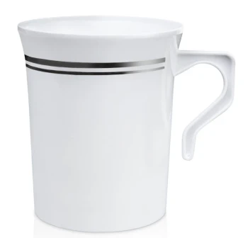 SILVER WHITE TEA CUPS 20 PACK