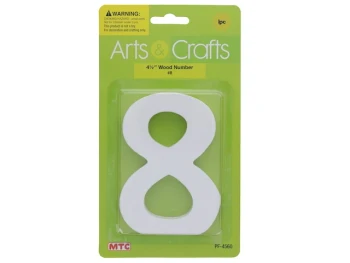 -#8 11CM WHITE WOOD NUMBER-#8 XXX