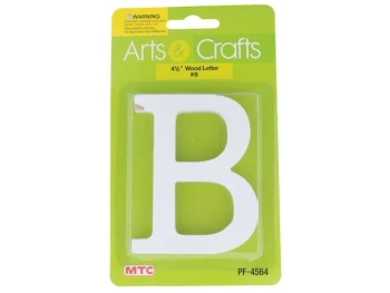 -#B 11CM WHITE WOOD LETTER - B XXX