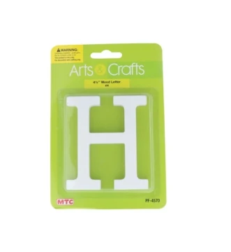 -#H 11CM WHITE WOOD LETTER - H XXX
