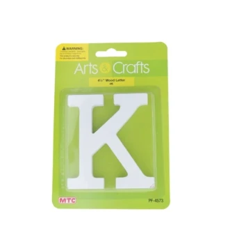 -#K 11CM WHITE WOOD LETTER - K XXX