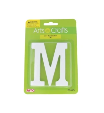 -#M 11CM WHITE WOOD LETTER - M XXX