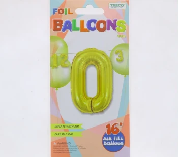 #0 GOLD 16 INCH AIR FILLED BALLOON
