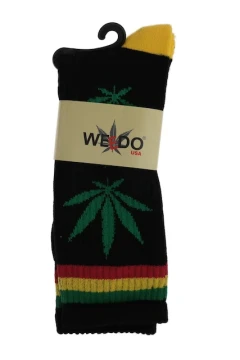 BLACK AND YELLOW WEED SOCKS