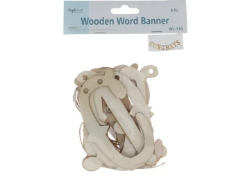 CONGRATS LASER CUT WOOD BANNER XXX