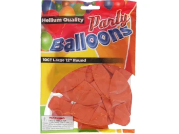 Orange 12 In Large Latex Party Balloons 5 Count