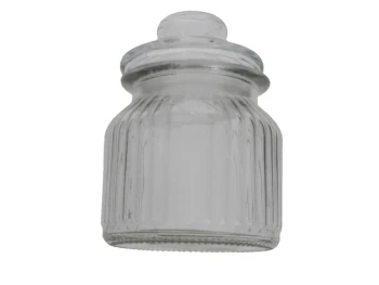 GLASS CANDY JAR PUMPKIN SHAPE