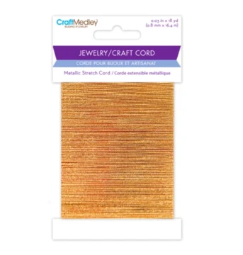 GOLD METALLIC STRETCH CORD 0.8 MM X 18 YARDS
