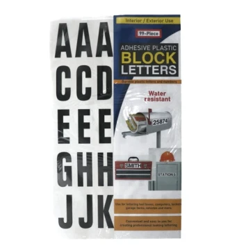 ADHESIVE PLATIC BLOCK LETTERS