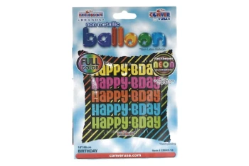 HAPPY BIRTHDAY NON LATEX BALLOON NEON