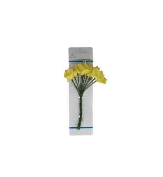 YELLOW LILY FOAM FLOWER 12 COUNT