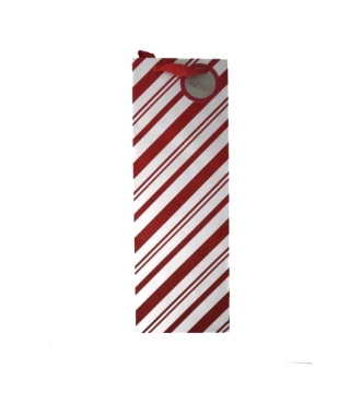 CHRISTMAS STRIPE WINE BAG