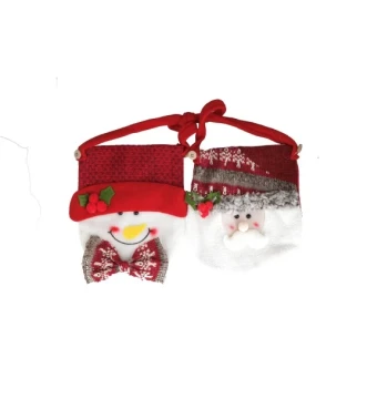 CHRISTMAS CHARACTERS PLUSH BAG 38*20CM 3ASTD