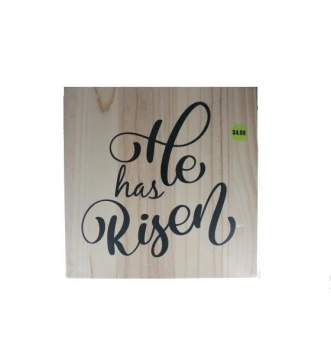 HE HAS RISEN WOODEN DÉCOR
