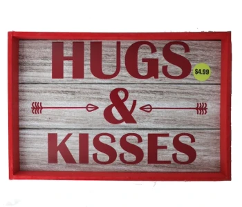 HUGS AND KISSES DÃ‰COR SIGN