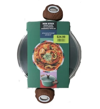 GREEN PHANTOM CHEF NON STICK CERAMIC COATED 4 QT CASSEROLE
