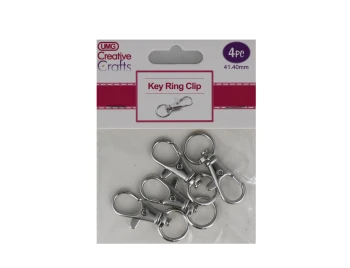 SILVER KEY RING CLIPS 4 PACK