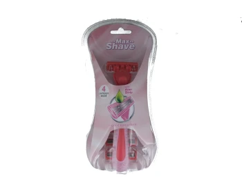 MAX SHAVE RAZOR WITH ALOE STRIP 4 PACK WOMAN