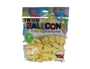 YELLOW 5 INCH PASTEL BLUE LATEX BALLOON 100 PACK