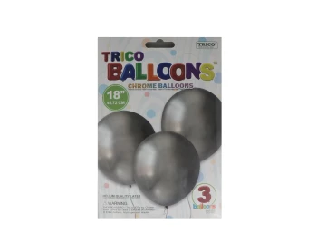 SILVER 18 INCH CHROME LATEX BALLOON