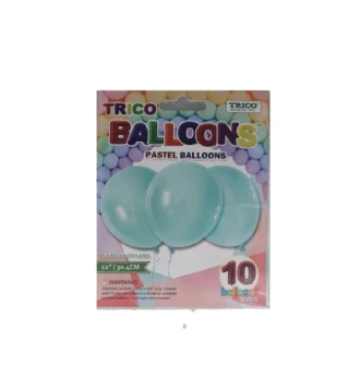 TURQUOISE 18 INCH PASTEL LATEX BALLOON 3 PACK