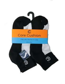 CORE CUSHION 6 PAIRS BOY SIZE 3-7 LARGE