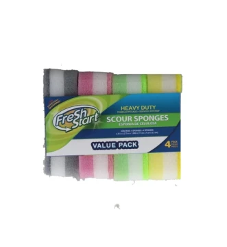 FRESH START HEAVY DUTY SCOUR SPONGES 4 PACK (VALUE PACK) ddd