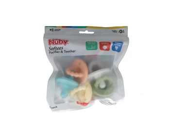 NUBBY SOFTEES PACIFIER AND TEETHER 5 PACK
