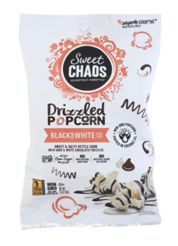 SWEET CHAOS DRIZZLED POPCORN BLACK AND WHITE