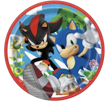 SONIC THE HEDGEHOG 7 INCH PLATE 8 COUNT