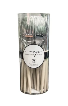 LINEN SILVER ELEGANCE CUTLERY SET 32 PCS