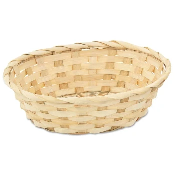 OVAL BAMBOO BASKET 10.24 INCH DIAMETER