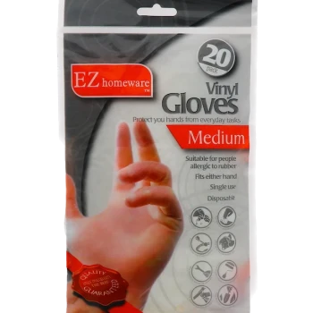 MEDIUM VINYL GLOVES 20 PACK