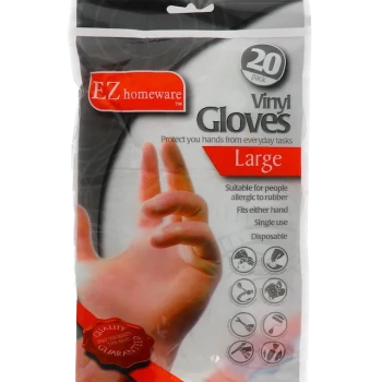 LARGE VINYL GLOVES 20 PACK