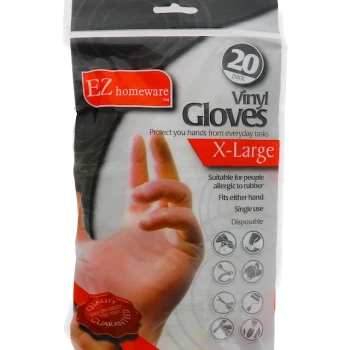 XL VINYL GLOVES 20 PACK