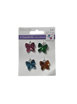 ASSORTED CHARMS 4PC BUTTERFLY