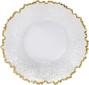 CHARGER PLATE GOLD & CLEAR