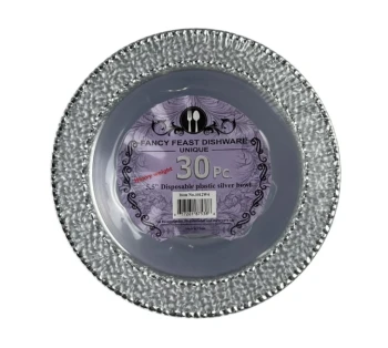 5.5 INCH DISPOSABLE PLASTIC SILVER BOWL 30 PCS