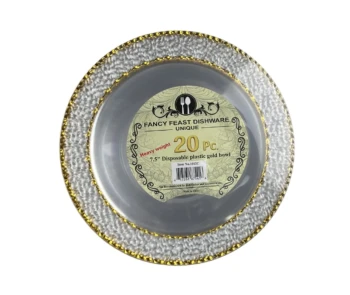 7.5 INCH DISPOSABLE PLASTIC GOLD BOWL 20 PCS