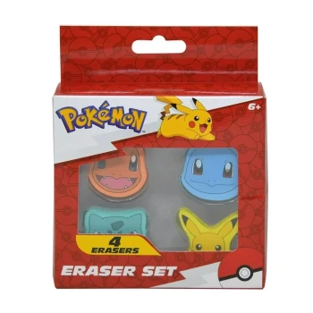 POKEMON ERASER SET 4 PACK