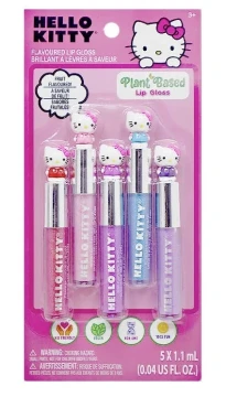 HELLO KITTY PLANT BASED LIP GLOSS 5 PACK